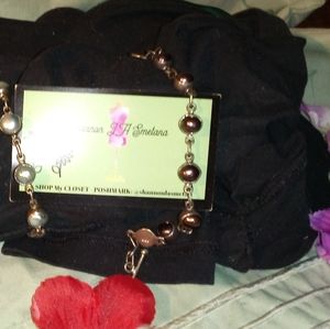 Fresh water pearl and 925 silver bracelet set